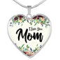 I Love You Mom Heart Necklace