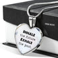 Inhale The Future Exhale The Past Heart Necklace