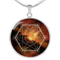 Fire Element Sacred Geometry Round Necklace