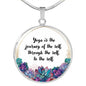 Yoga Is The Journey Of The Self Round Necklace