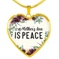 Mother's Love Is Peace Heart Necklace