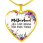 Motherhood All Love Begins And Ends There Heart Necklace