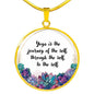 Yoga Is The Journey Of The Self Round Necklace