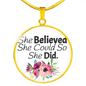 She Believed She Could So She Did Luxury Necklace Gold & Silver