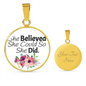 She Believed She Could So She Did Luxury Necklace Gold & Silver