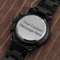 Customized Black Chronograph Watch Dad Watch, Boyfriend Watch, Son Watch, Dad Watch, Groomsmen Gift