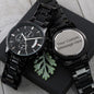 Customized Black Chronograph Watch Dad Watch, Boyfriend Watch, Son Watch, Dad Watch, Groomsmen Gift
