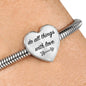 Do All Things With Love Luxury Steel Charm Bracelet