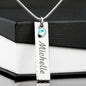 Personalized Birthstone Engraving, Customize Name Bar Necklace Custom Name Necklace Stainless Steel Pendant Women