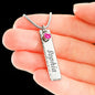 Personalized Birthstone Engraving, Customize Name Bar Necklace Custom Name Necklace Stainless Steel Pendant Women
