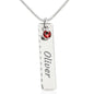 Personalized Birthstone Engraving, Customize Name Bar Necklace Custom Name Necklace Stainless Steel Pendant Women
