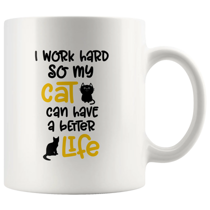 Better Life Cat Mug White