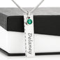 Personalized Birthstone Engraving, Customize Name Bar Necklace Custom Name Necklace Stainless Steel Pendant With POD Card