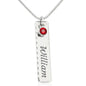Personalized Birthstone Engraving, Customize Name Bar Necklace Custom Name Necklace Stainless Steel Pendant With POD Card