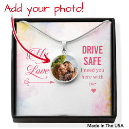 Personalized My Love Boyfriend Gift Husband Gift Drive Safe Luxury Necklace Gift For Birthday Gift Idea I Need You Here With Me Luxury Necklace Gift For love