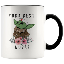 Nurse Baby Yoda with flowers, Yoda Best Nurse, Yoda Mug, Yoda Nurse Mug, Funny Nurse Gift