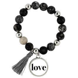 Love Lyric Bracelet: Onyx And Dragon Vein Stone